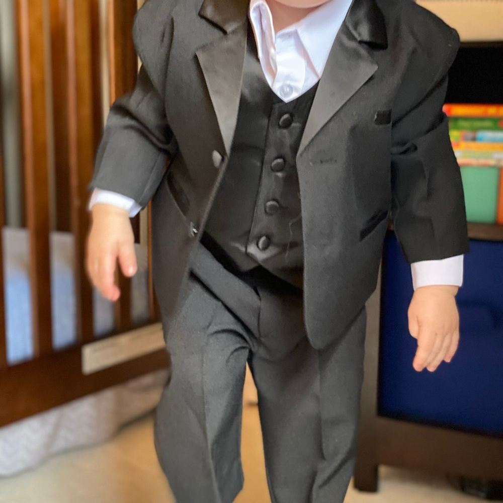 5 Piece Toddler Black Suit